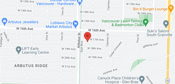 map of 2088 W 17TH AVENUE